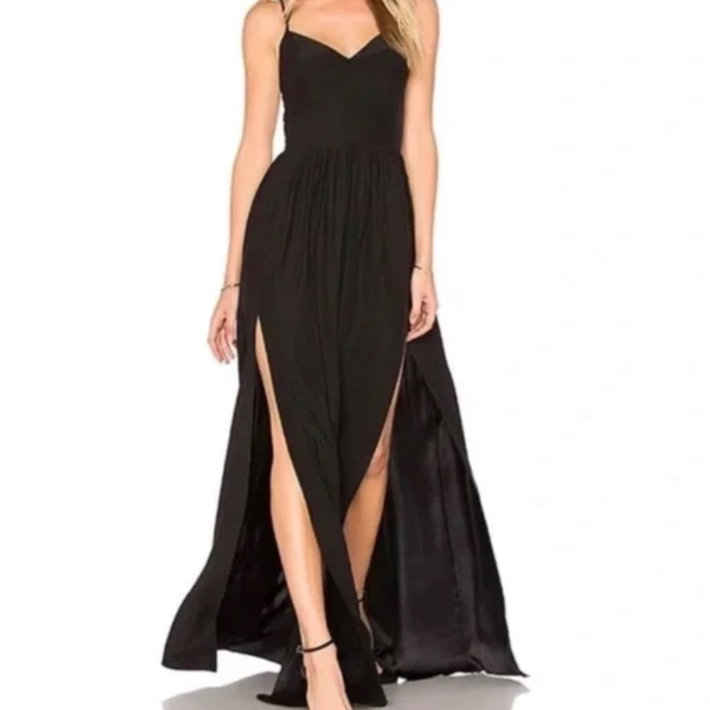 100% Silk black Maxi Dress- Amanda Uprichard